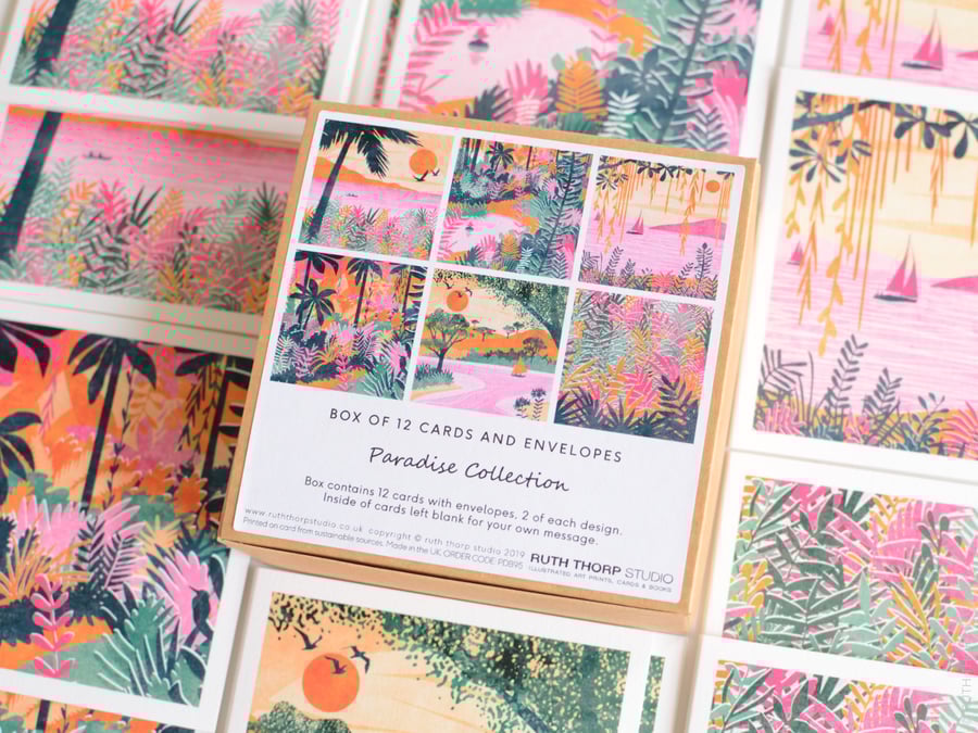 paradise art card collection 12 card box