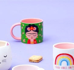 Frida Kahlo ceramic mug in a gift box