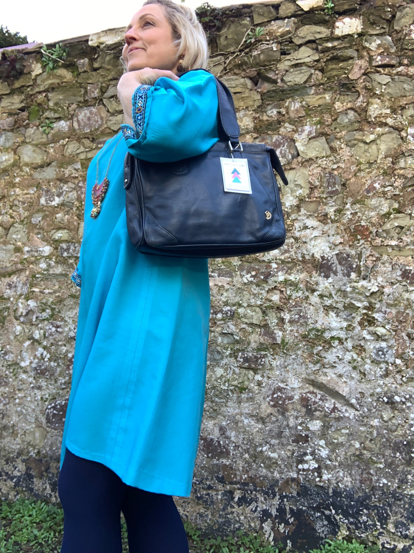 Vintage 1970’s blue leather bag