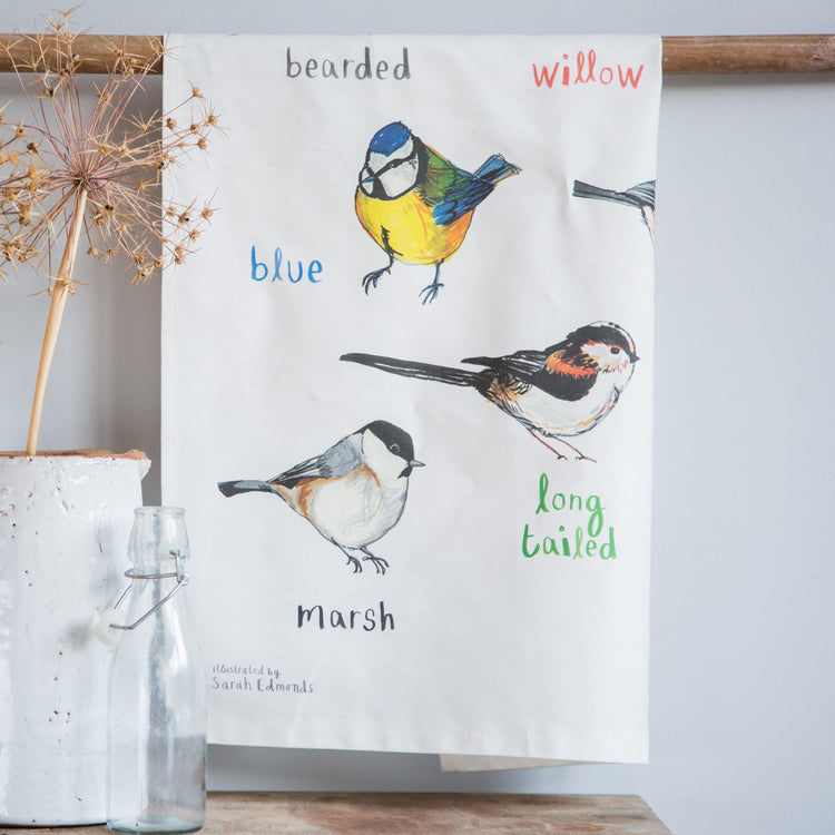 Tits cheeky bird premium tea towel