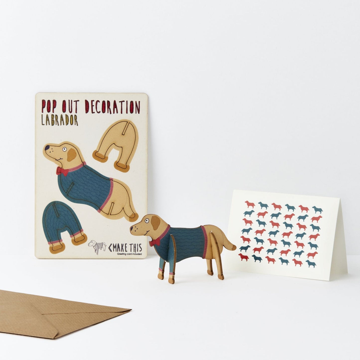 Pop out Labrador greeting card