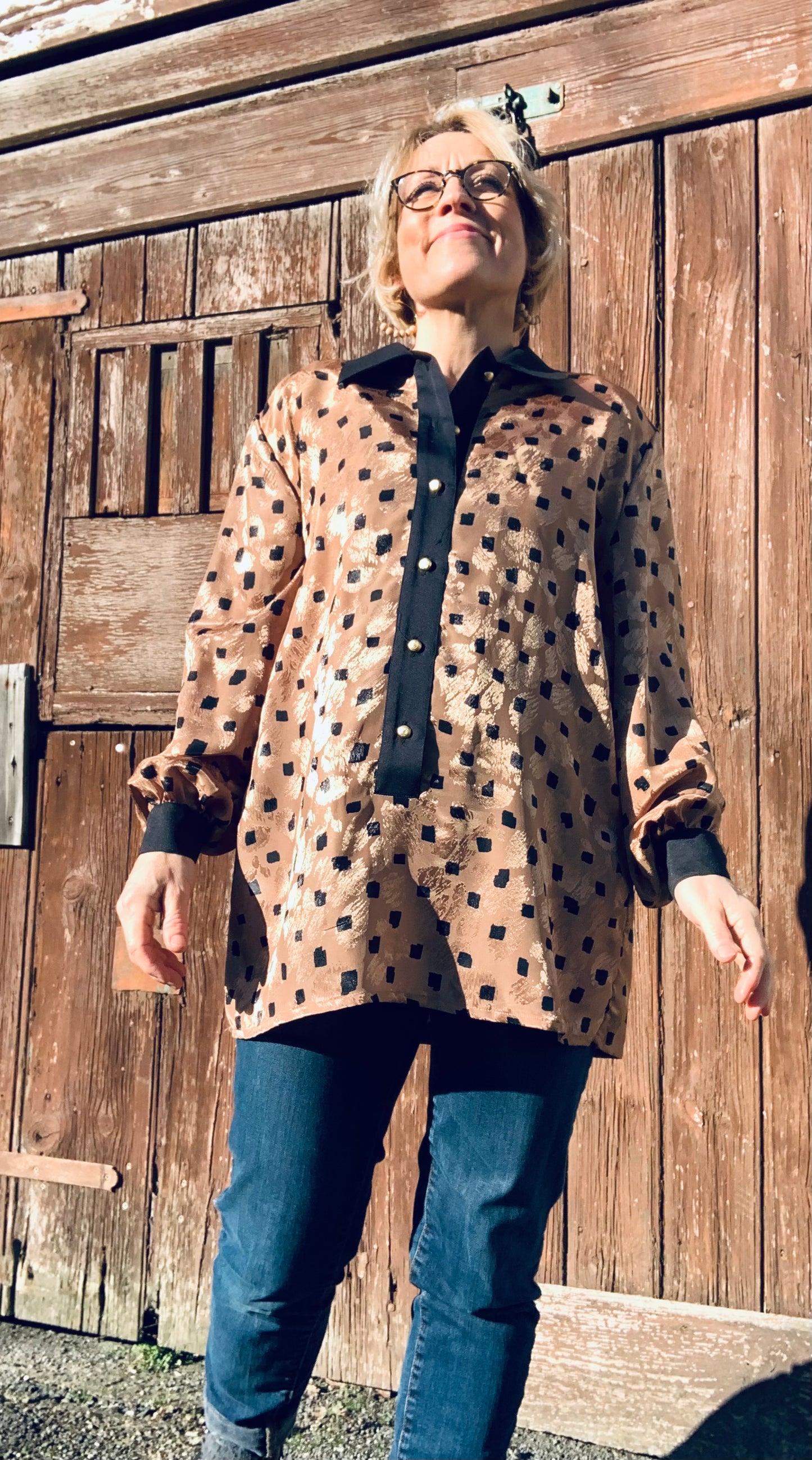 Vintage 1980’s designer silky tunic blouse