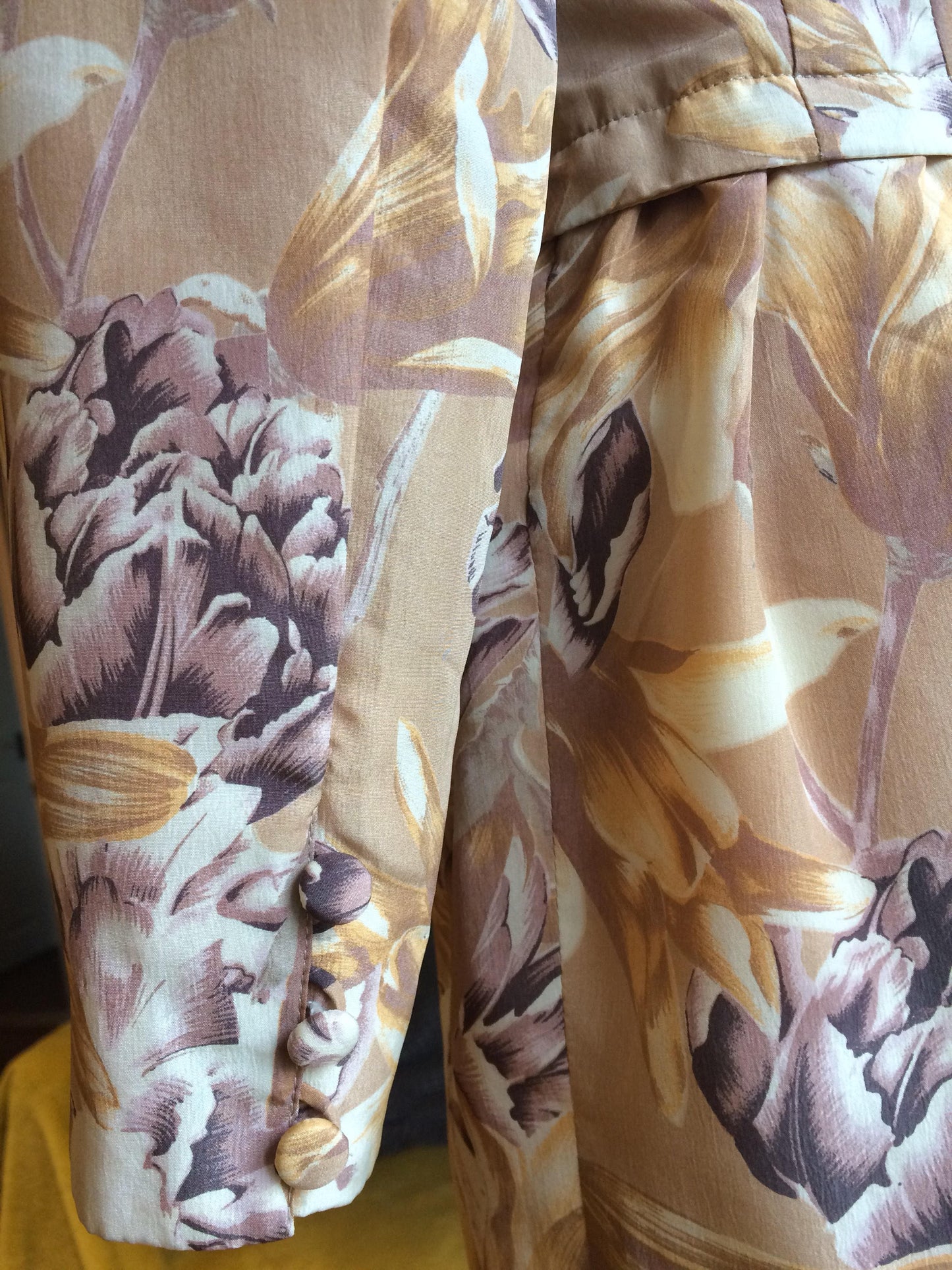 1950's silk floral dress ~ sz 10 ish