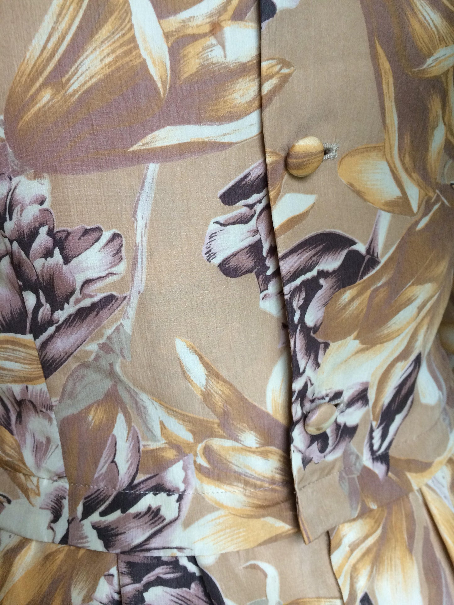 1950's silk floral dress ~ sz 10 ish