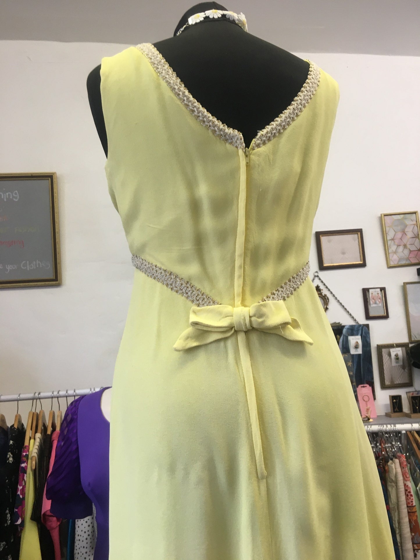 Vintage 1960โs yellow California maxi dress