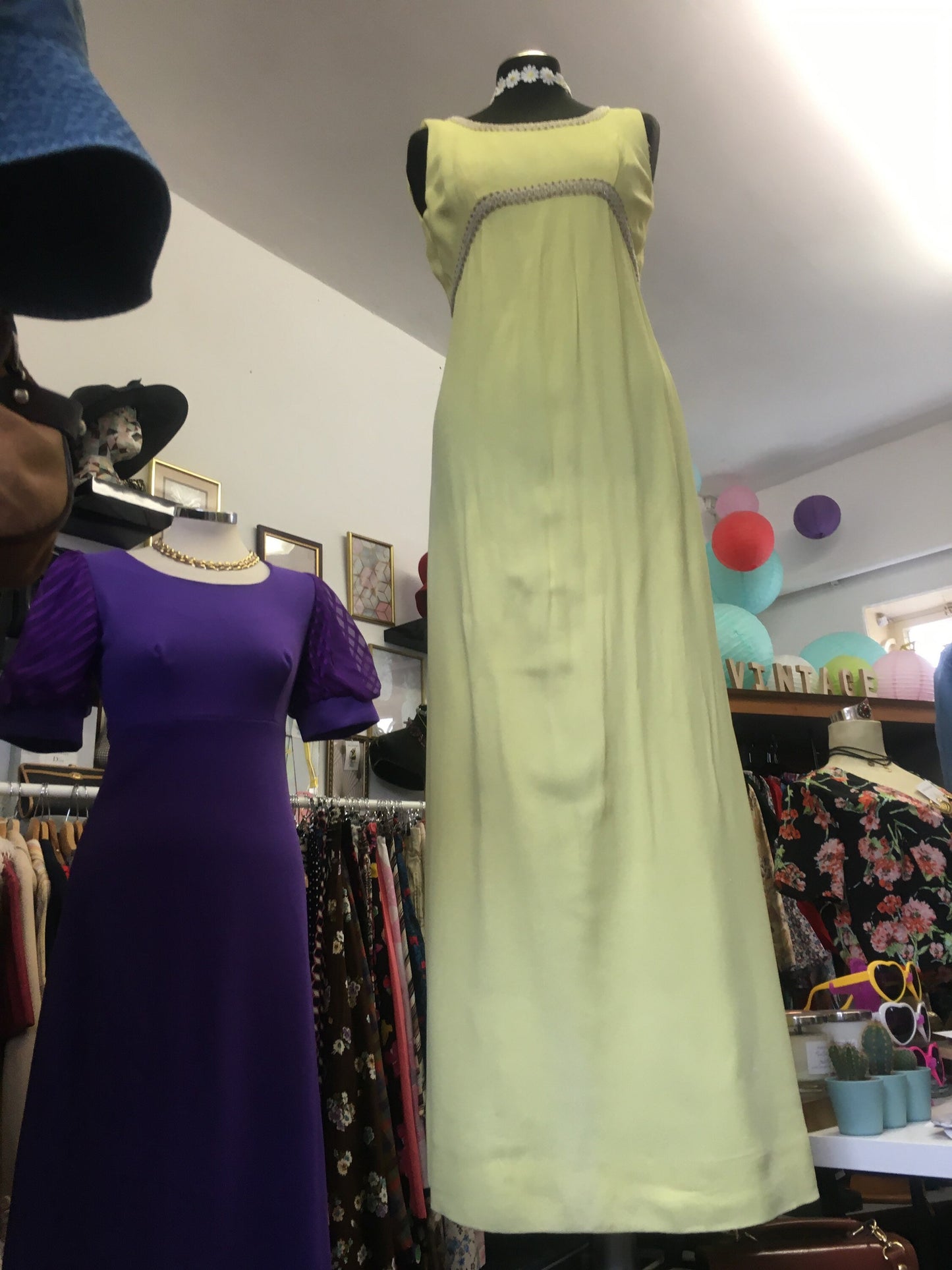 Vintage 1960โs yellow California maxi dress