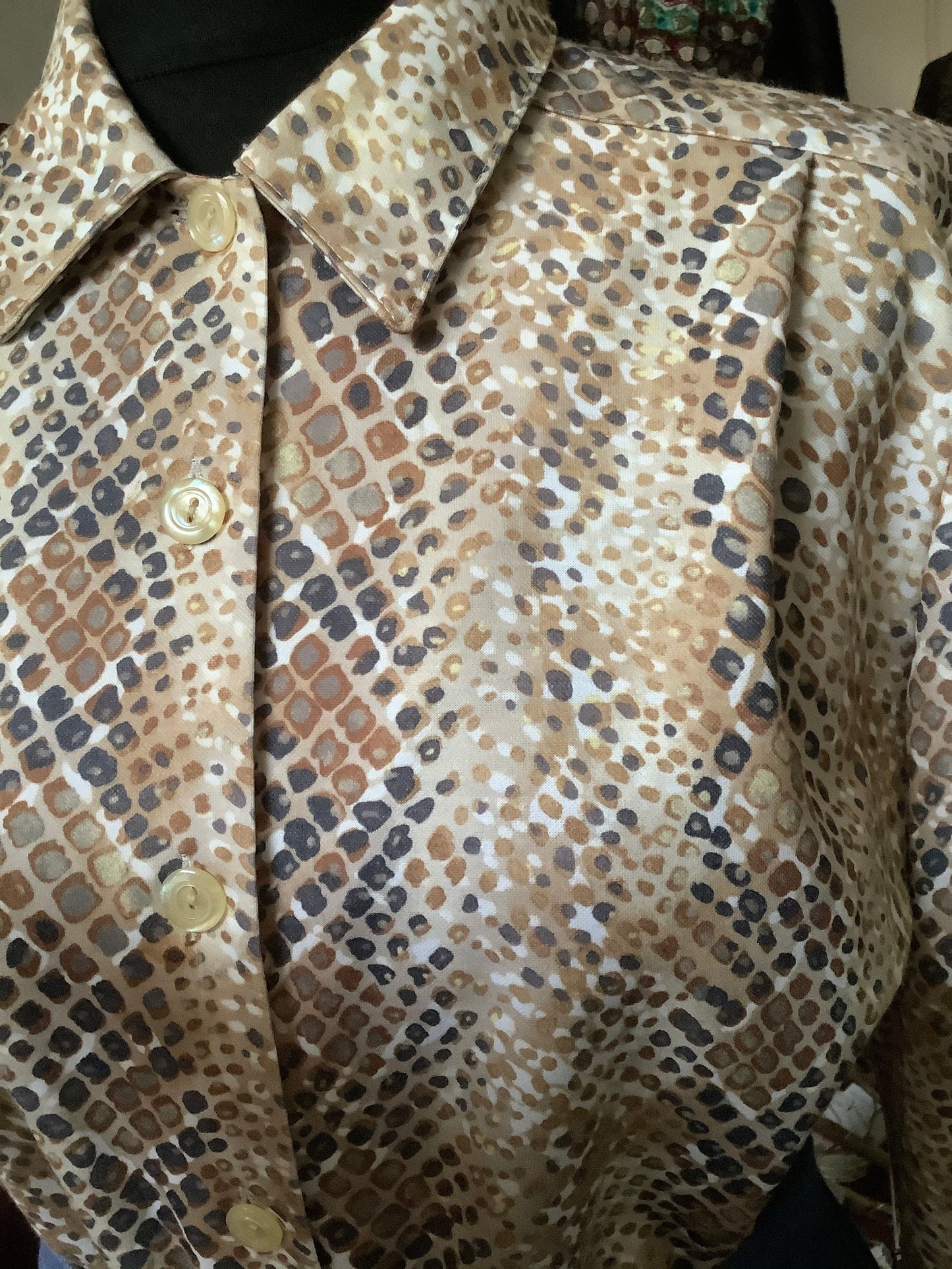 1980βs Animal print jersey oversized blouse