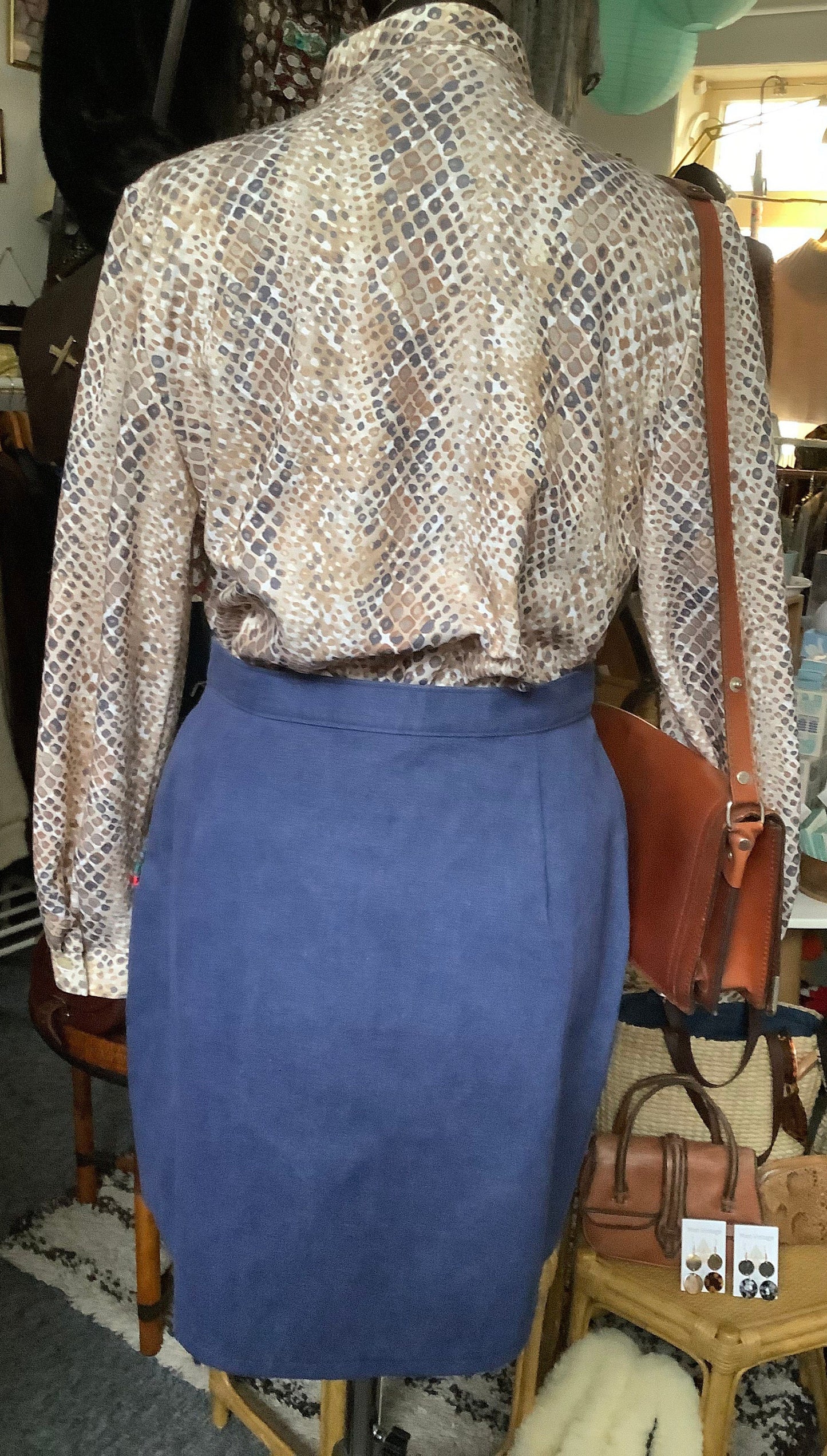 1980βs Animal print jersey oversized blouse
