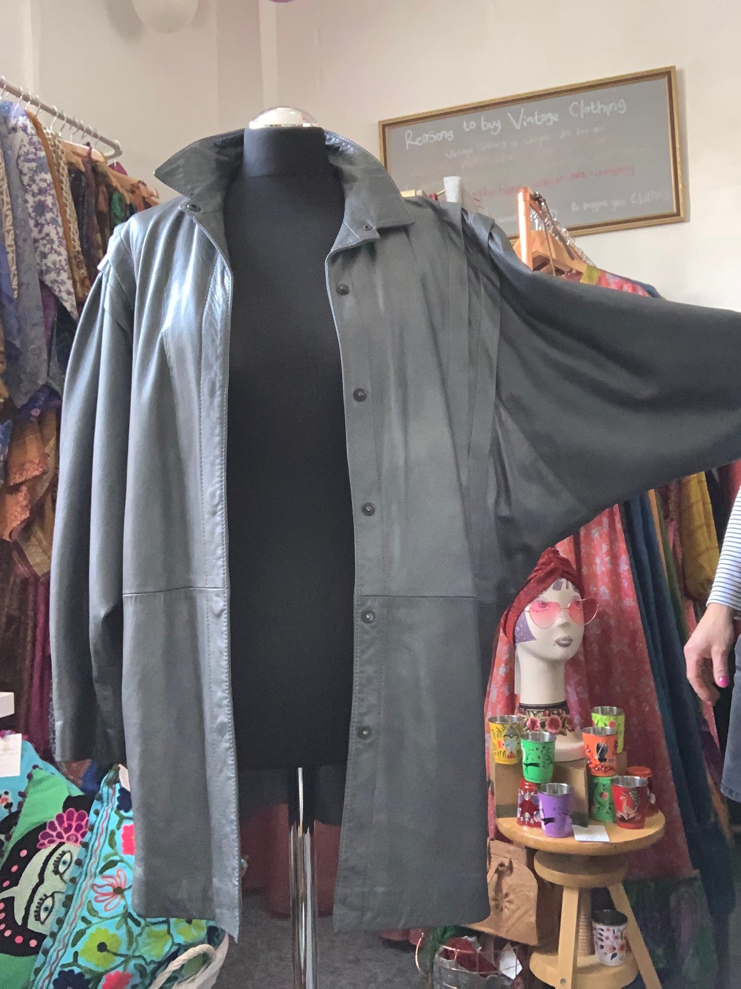 Vintage 1980’s slouchy metallic butter soft leather jacket