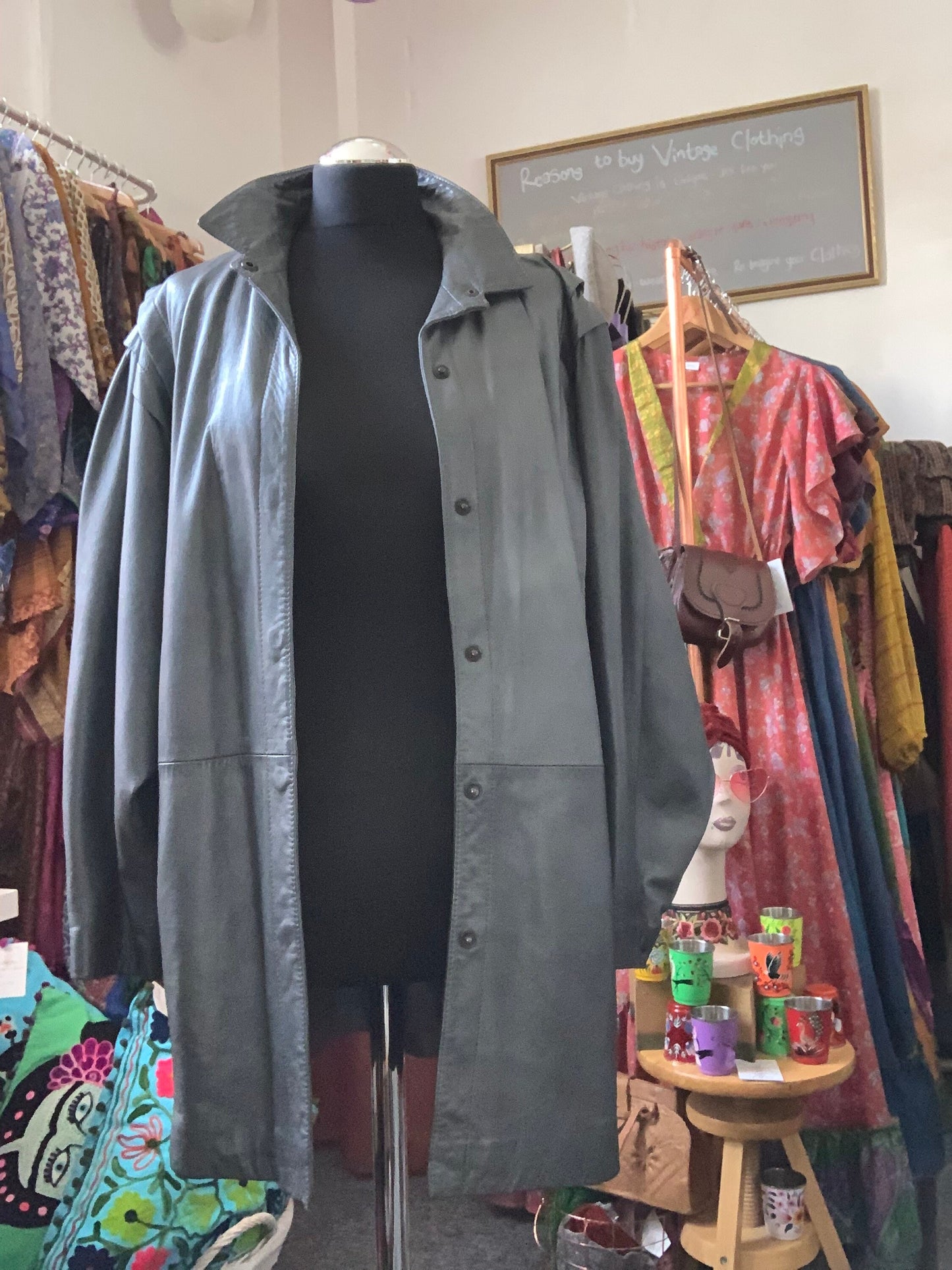 Vintage 1980’s slouchy metallic butter soft leather jacket
