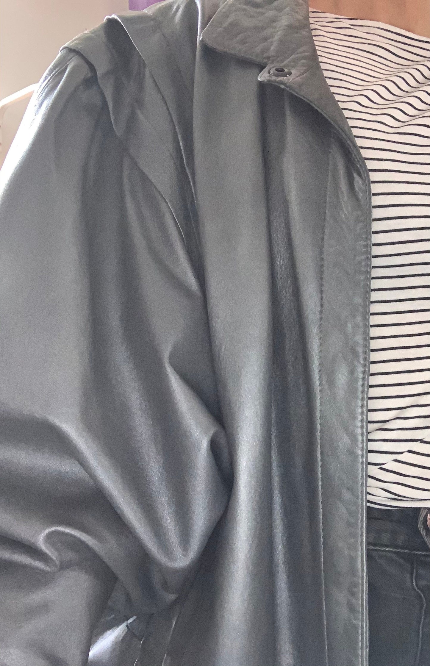 Vintage 1980’s slouchy metallic butter soft leather jacket
