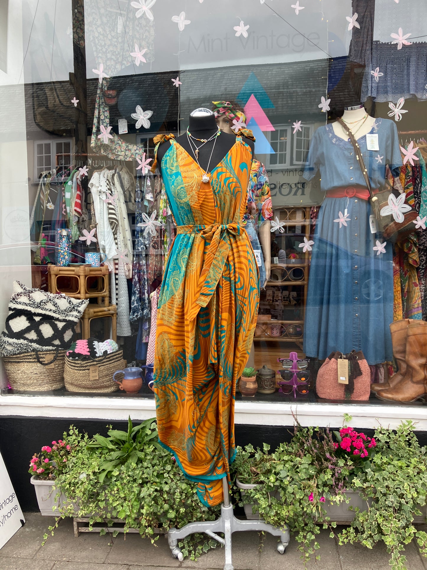 Hand made Indian sari fabric belted jumpsuit/Romper