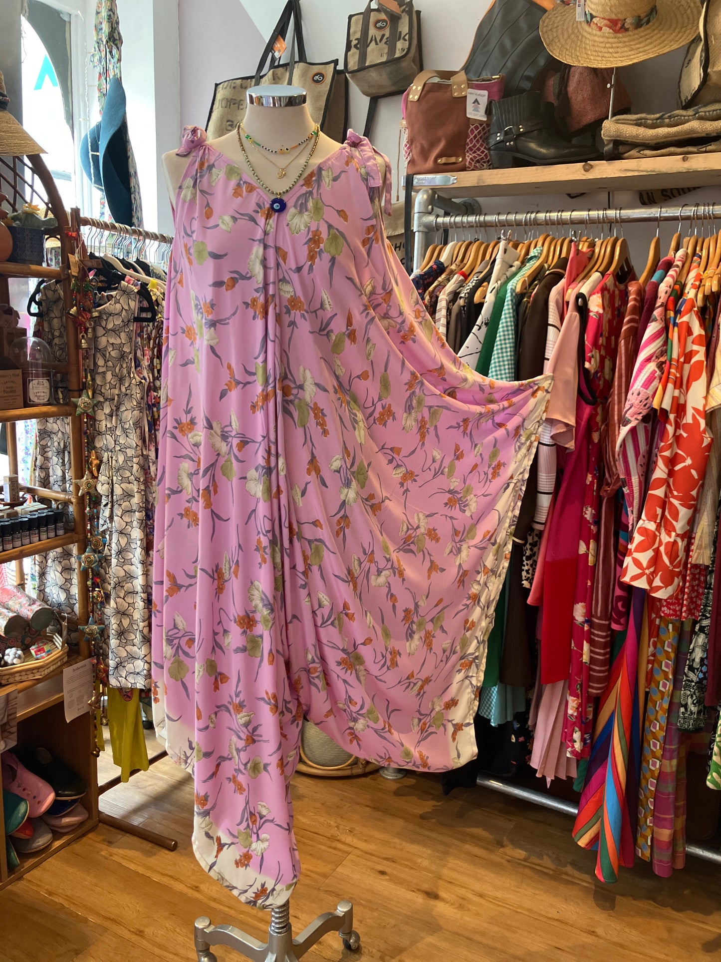 Hand made Indian sari fabric belted jumpsuit/Romper ~ free size 8-18
