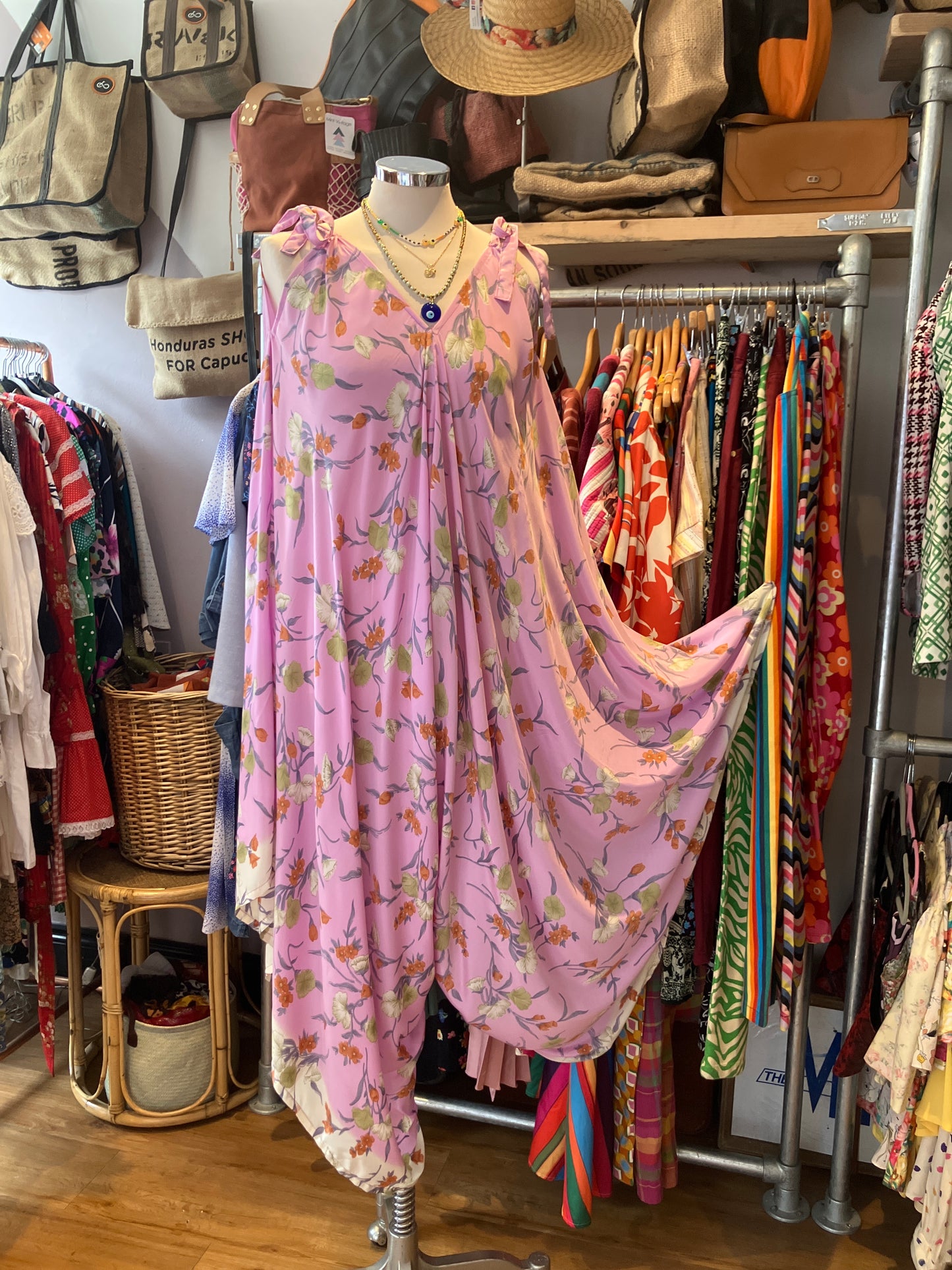 Hand made Indian sari fabric belted jumpsuit/Romper ~ free size 8-18