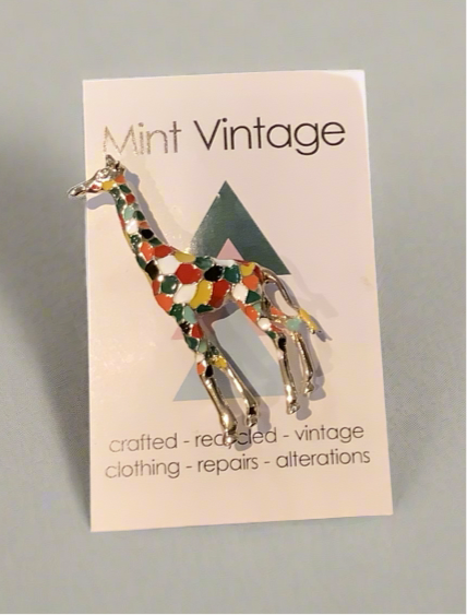 Colourful Giraffe brooch