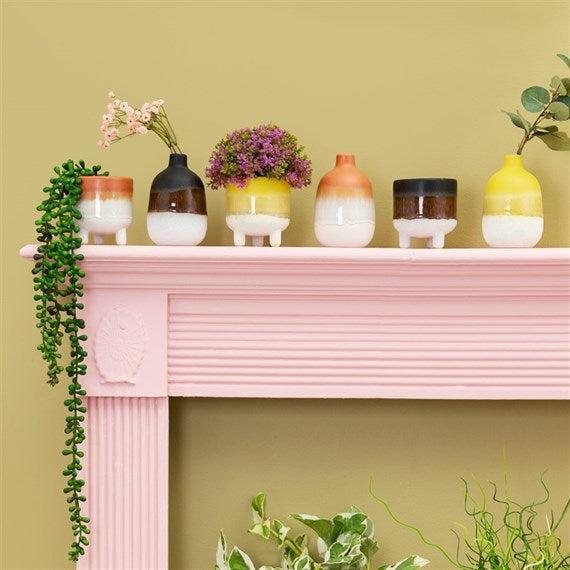 Sass & Belle Terracotta dip glaze boho style leggy planter