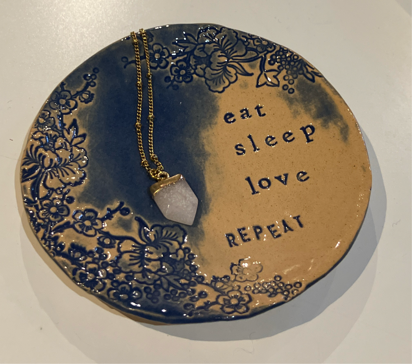 Love and Lovelier Handmade Pottery Eat Sleep Love Repeat Trinket Bowl