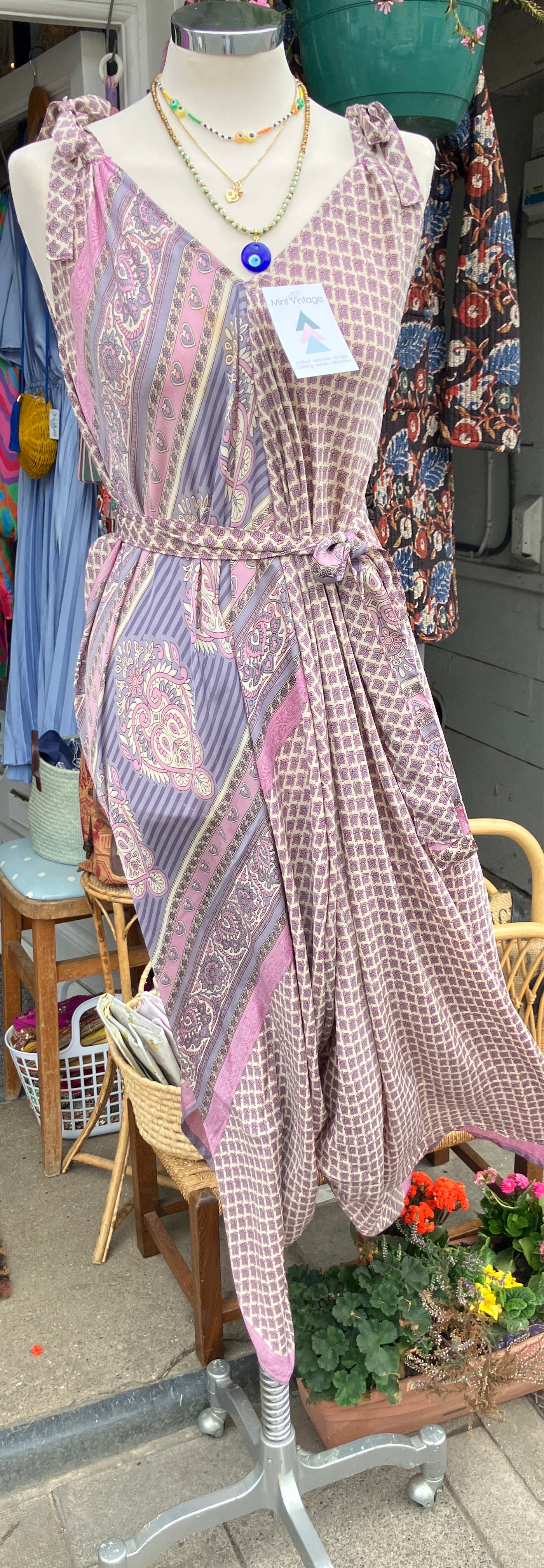 Hand made Indian sari fabric belted jumpsuit/Romper