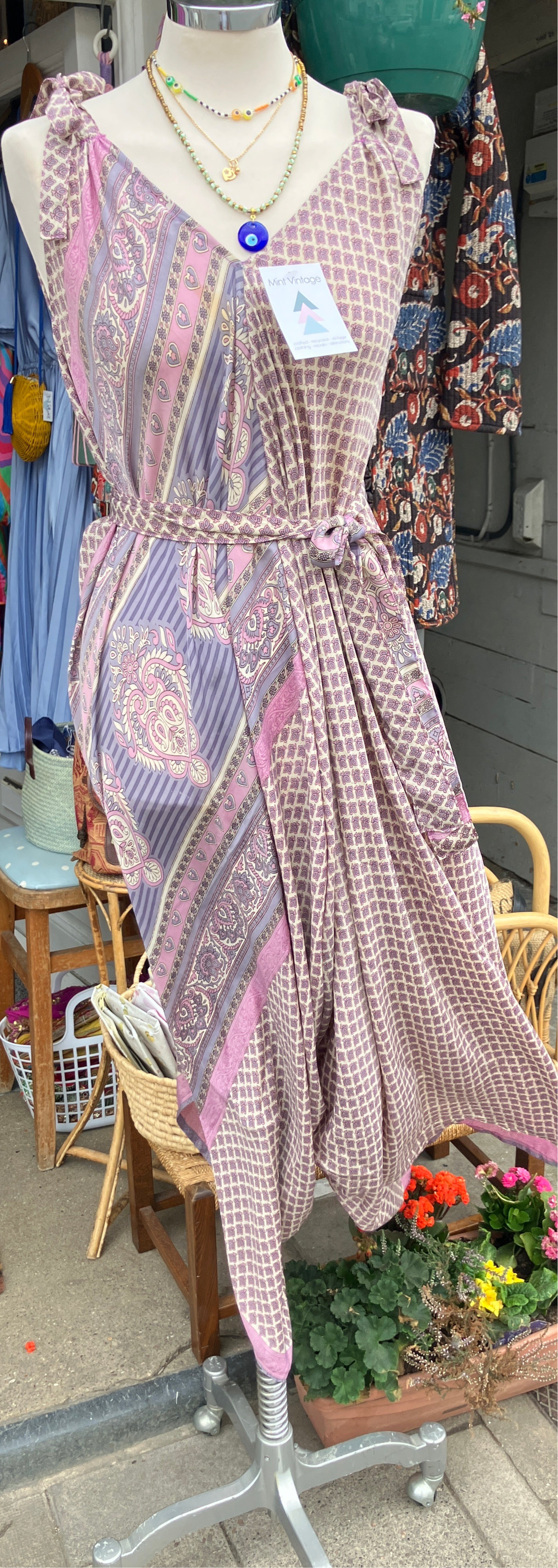 Hand made Indian sari fabric belted jumpsuit/Romper