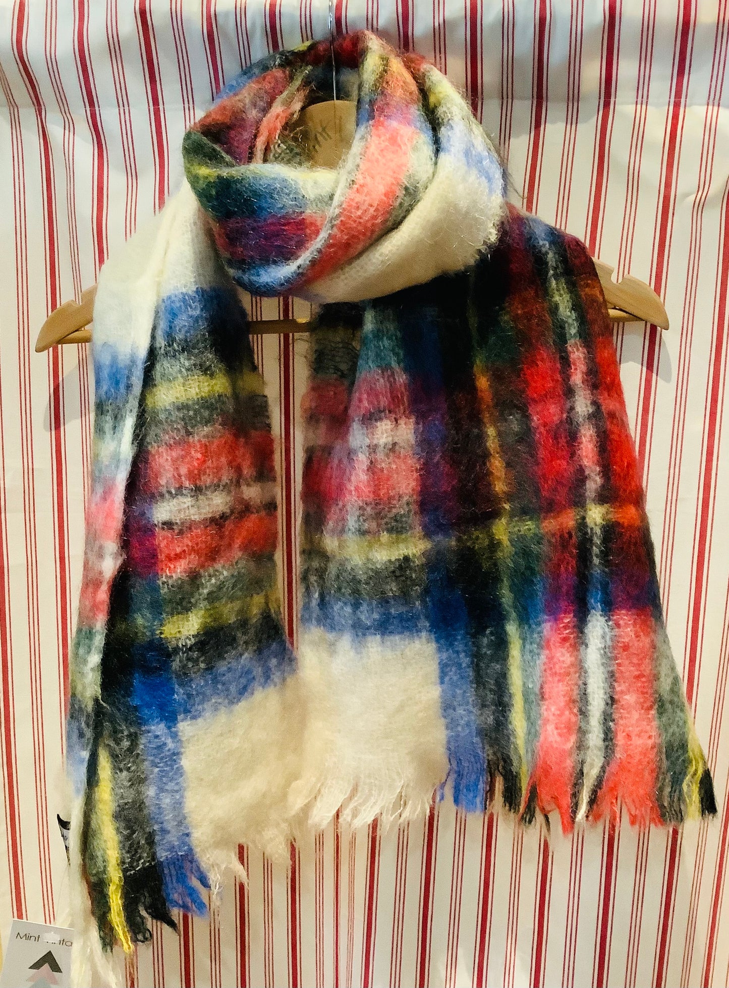 Vintage 1970’s st Michael Mohair wool tartan pattern scarf