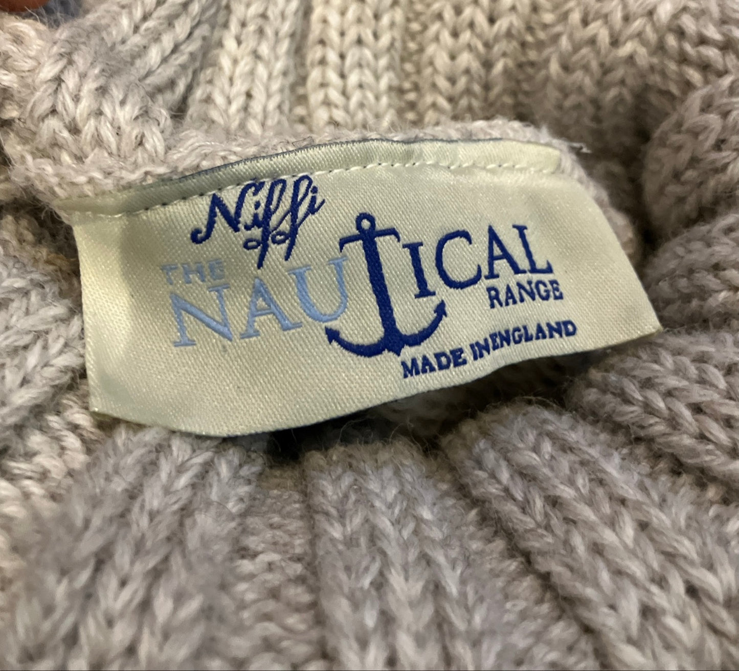 Pure wool chunky polo neck fisherman jumper by Niffi