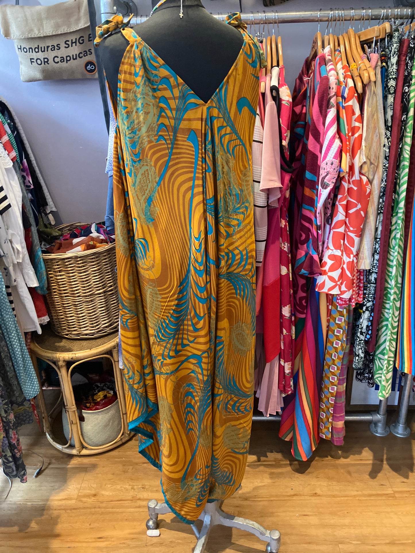 Hand made Indian sari fabric belted jumpsuit/Romper