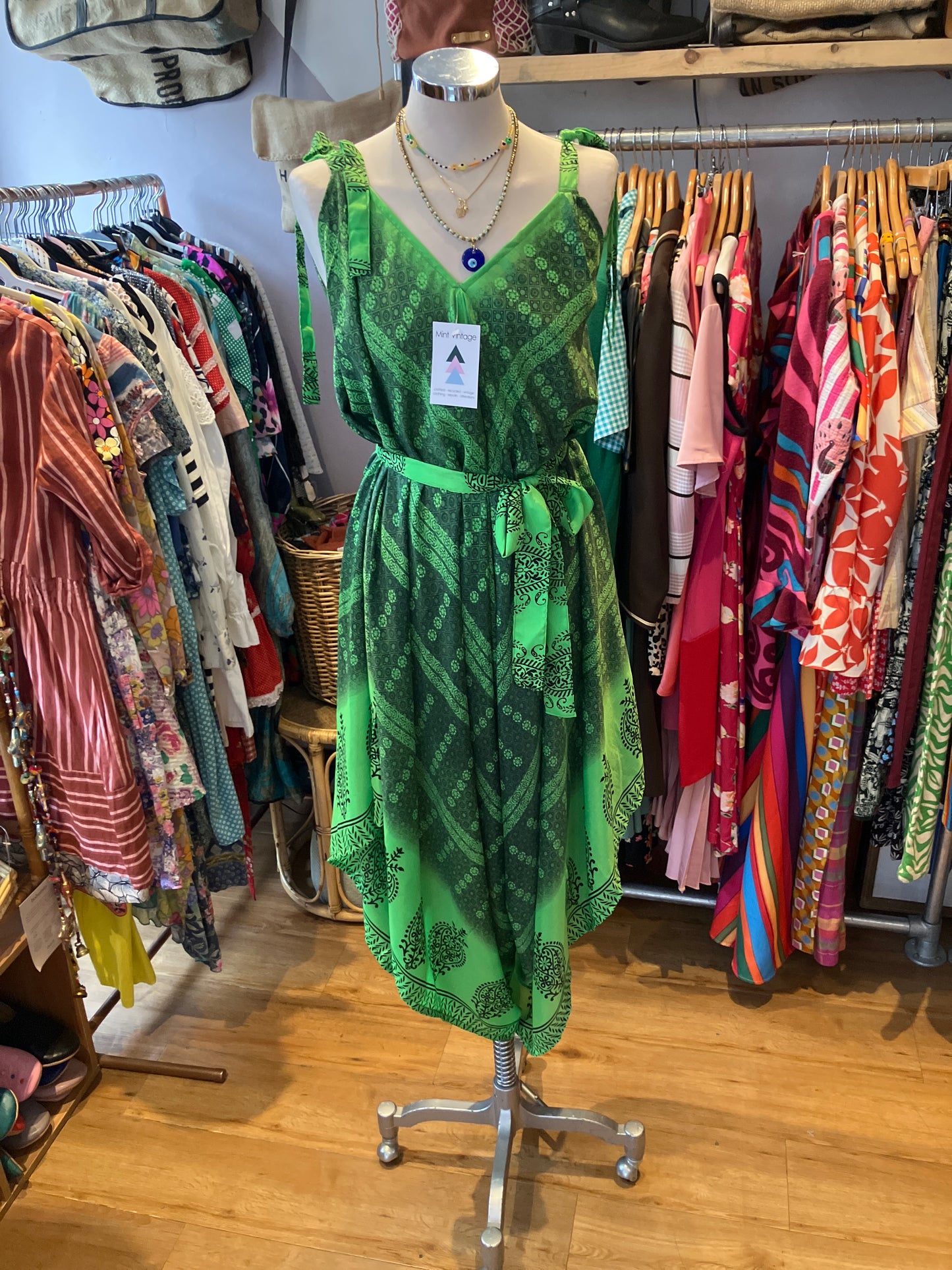 Hand made Indian sari fabric belted jumpsuit/Romper