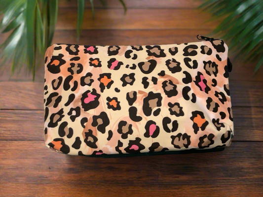 Leopard print zip pouch