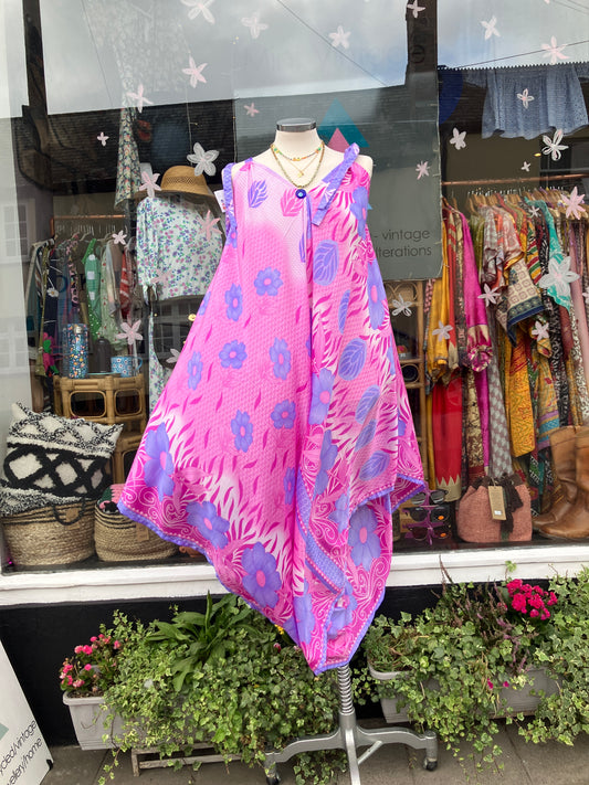 Hand made Indian sari fabric belted jumpsuit/Romper