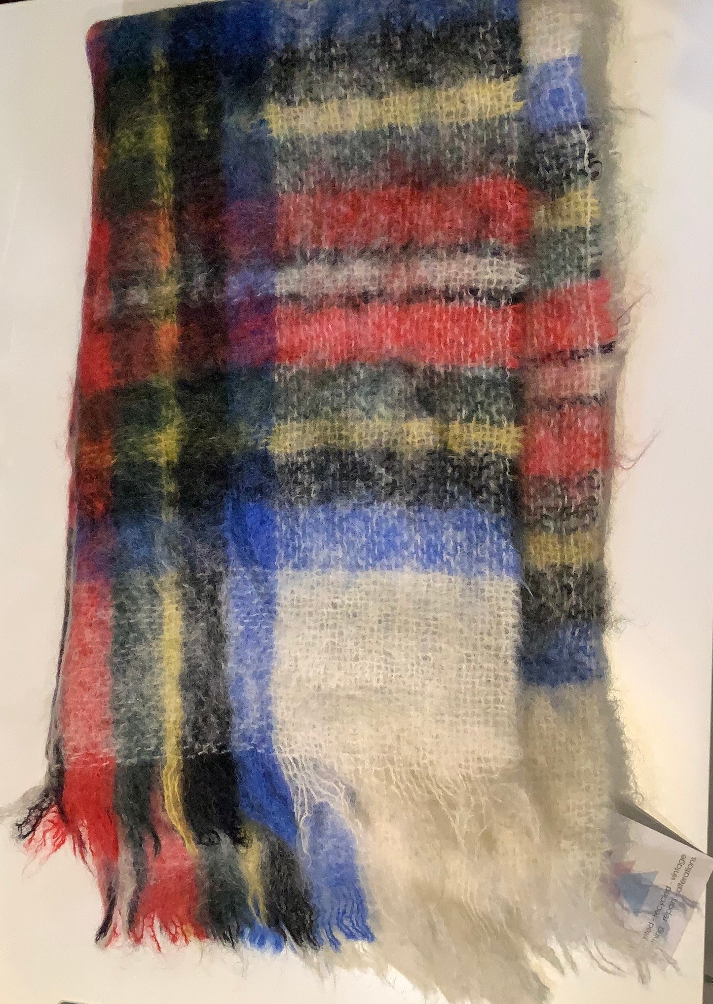 Vintage 1970’s st Michael Mohair wool tartan pattern scarf