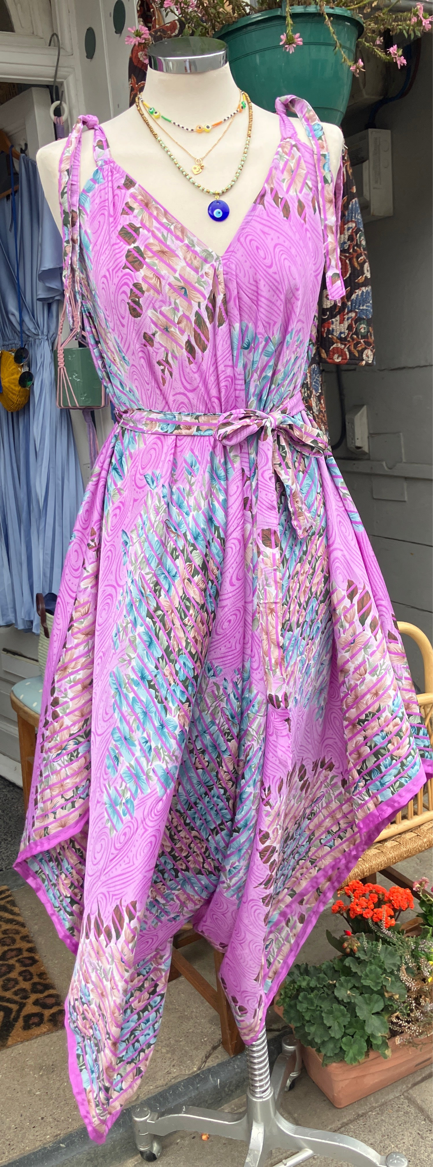 Hand made Indian sari fabric belted jumpsuit/Romper