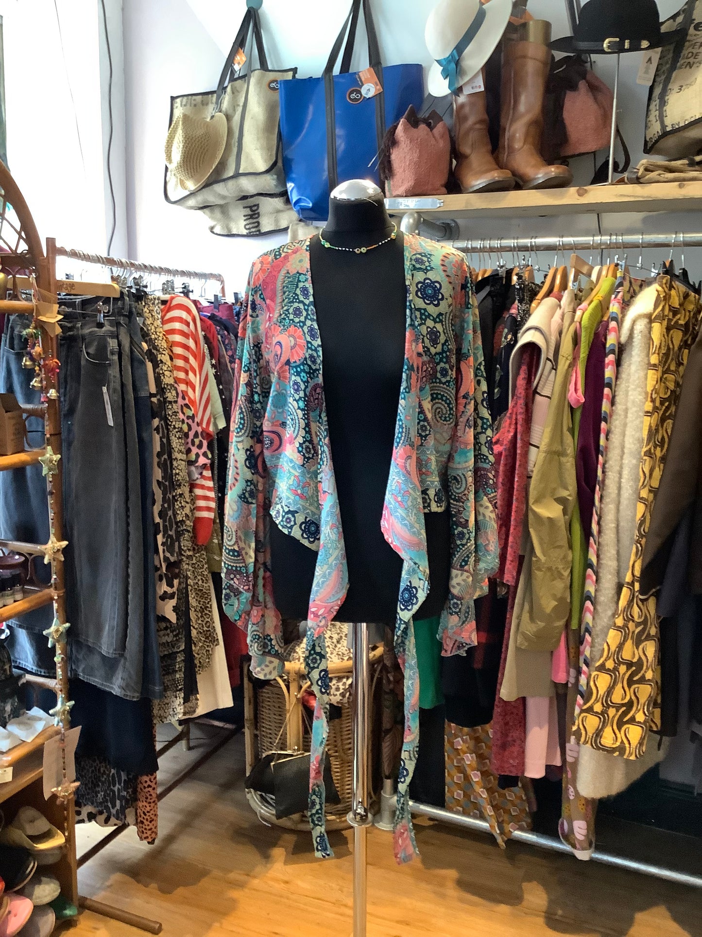 Handmade recycled sari fabric wrap top
