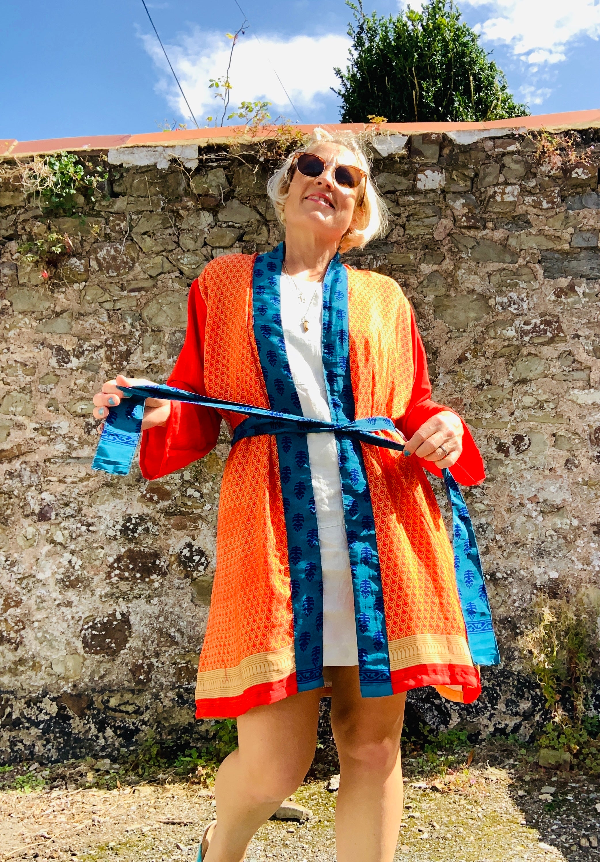 Orange clearance kimono robe