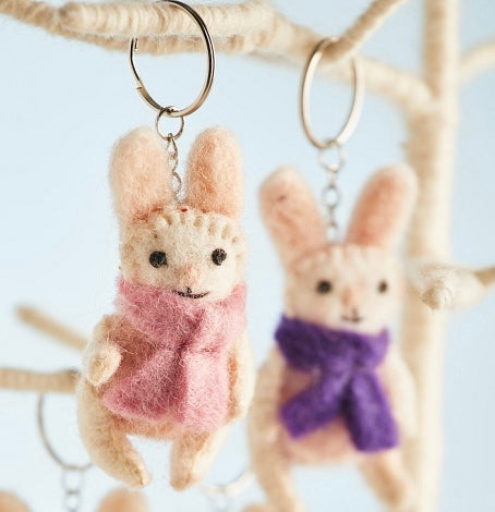 Handmade fair trade wool Felt Rabbit 🐰 Keyring