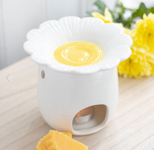 White and yellow sunflower oil/wax melt burner