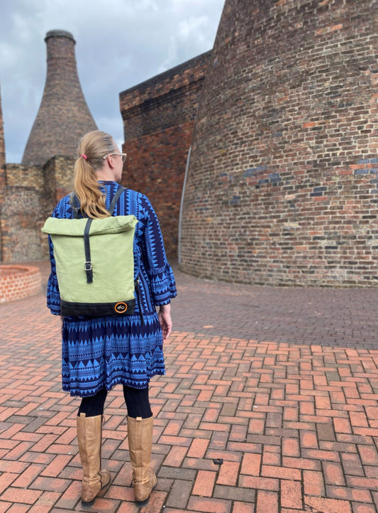 Cycle of Good green organic canvas rucksack