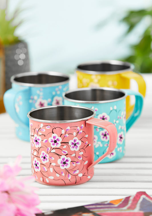 Kashmiri Hand painted fair trade enamel mugs