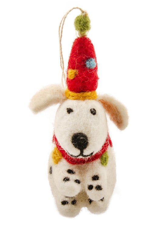 Namaste wool Felt Dog with Hat