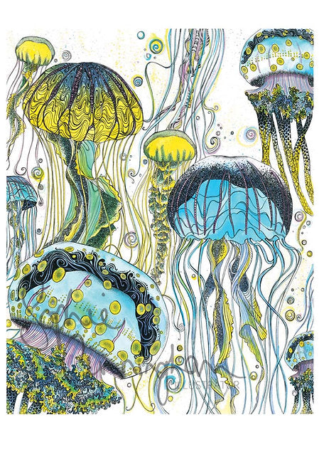 Jellyfish original a4 fine art print by Sophie Cunningham