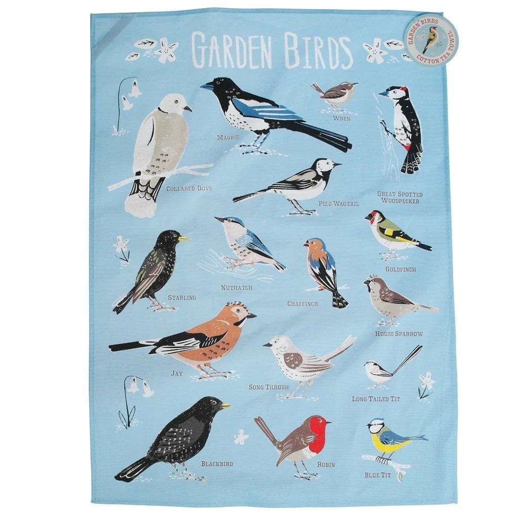 Garden bird cotton Tea towel