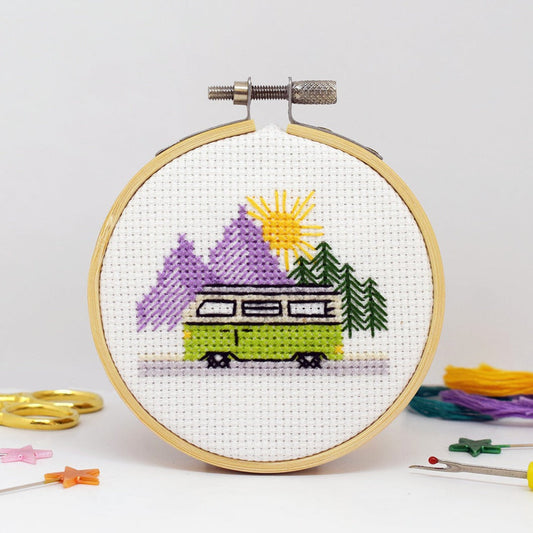 The Make Arcade ‘Retro Camper Van’ Mini Cross Stitch Kit