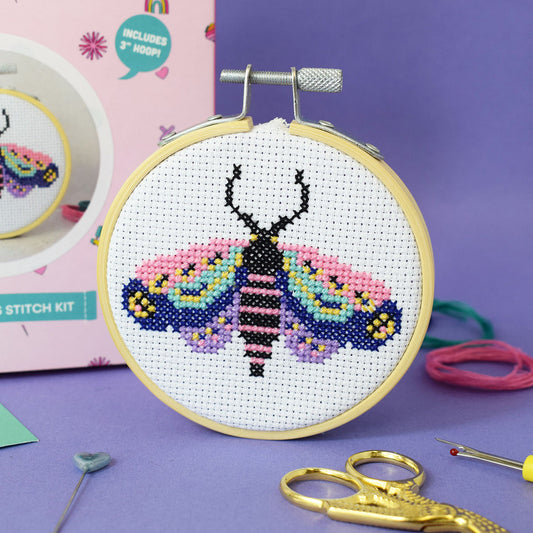 The Make Arcade ‘Moth’ Mini Cross Stitch Kit