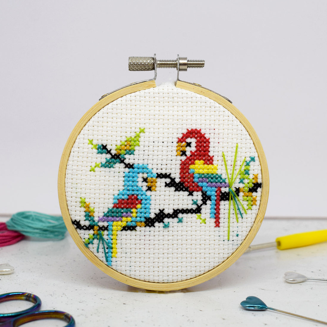 The Make Arcade ‘Parrots’ Mini Cross Stitch Kit