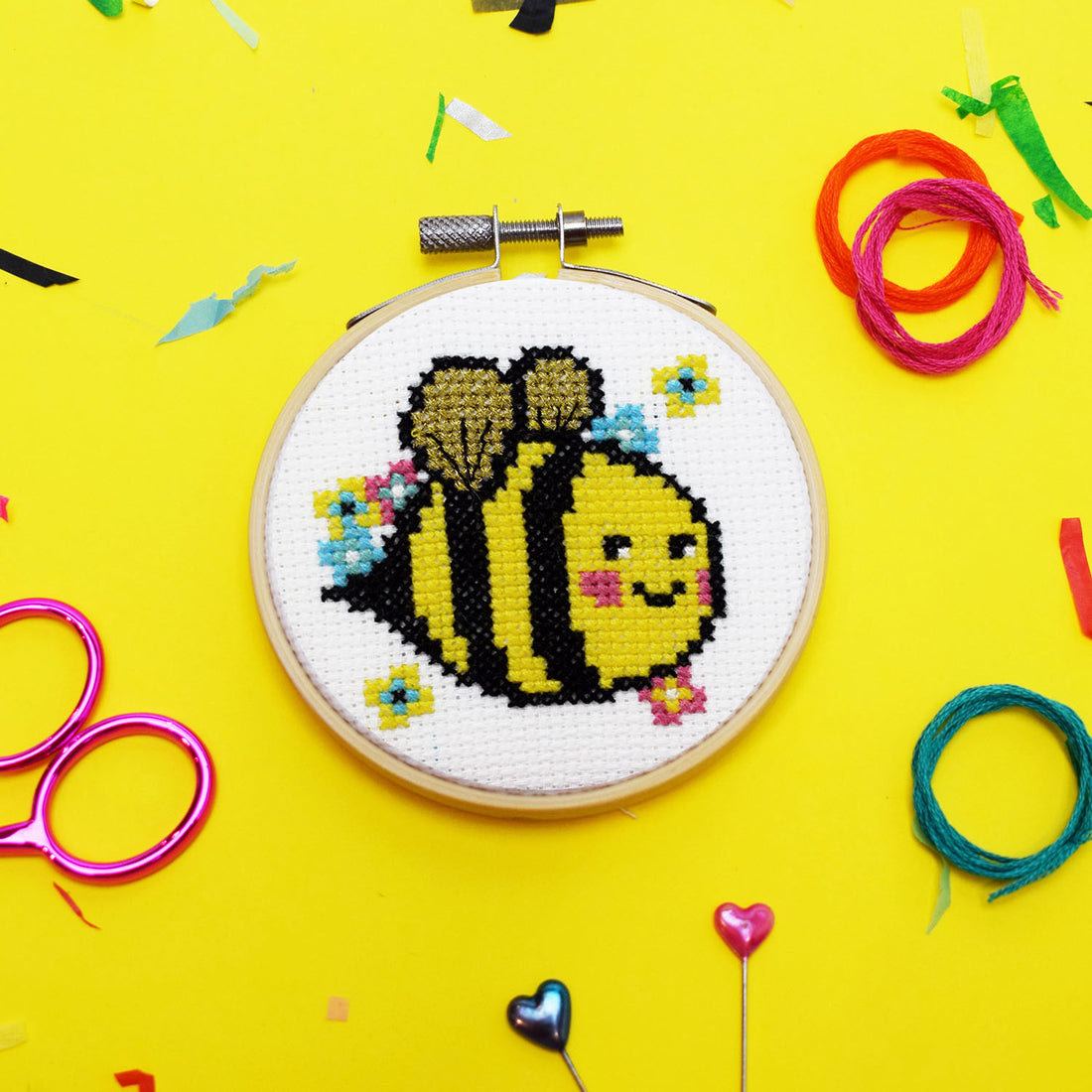 The Make Arcade ‘Bee’ Mini Cross Stitch Kit