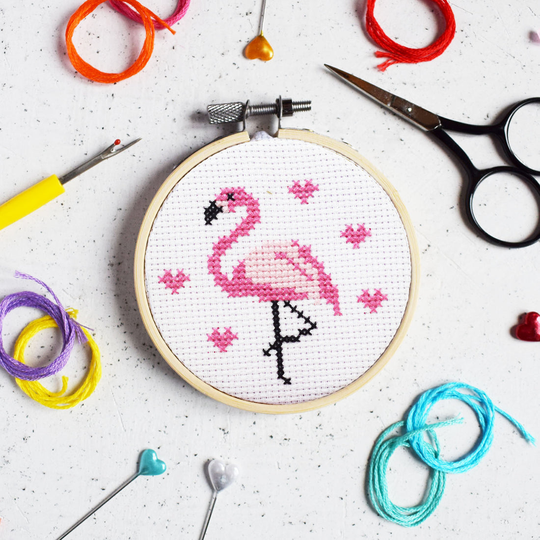 The Make Arcade ‘Flamingo’ Mini Cross Stitch Kit