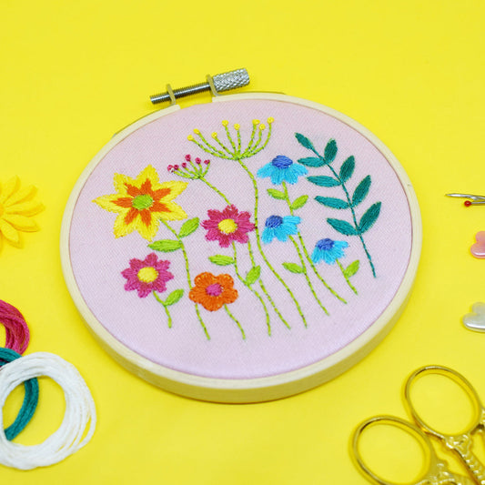 The Make Arcade ‘Meadow Flowers’ Mini Embroidery Kit