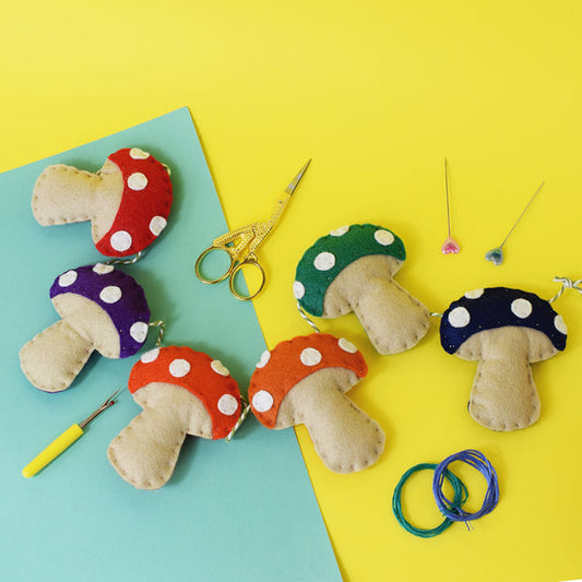 The Make Arcade ‘Toadstool Garland’ Felt Sewing Kit