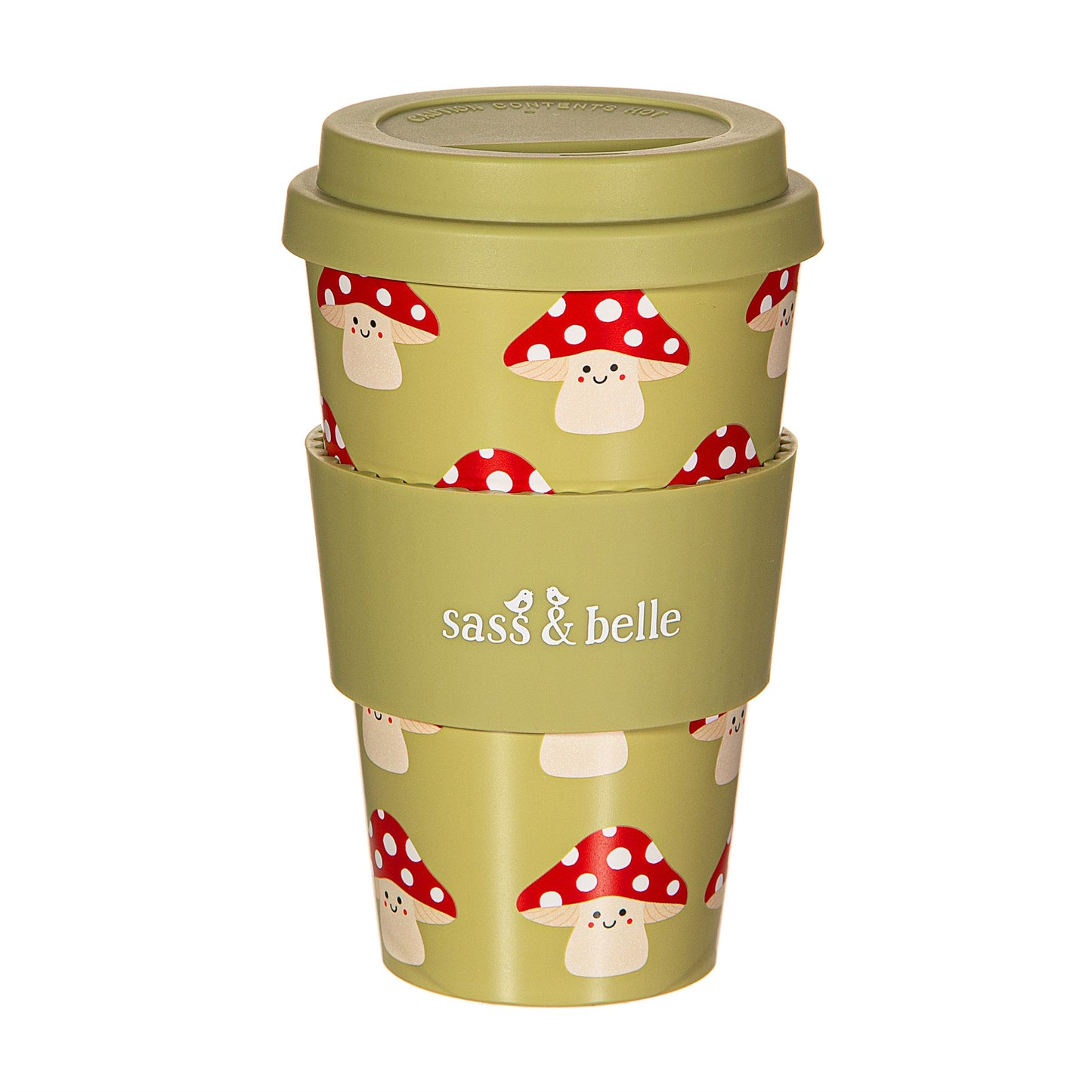 Sass & Belle mushroom design travel cup