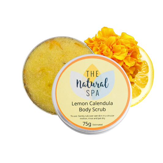 The natural spa large lemon calendula body scrub 200g