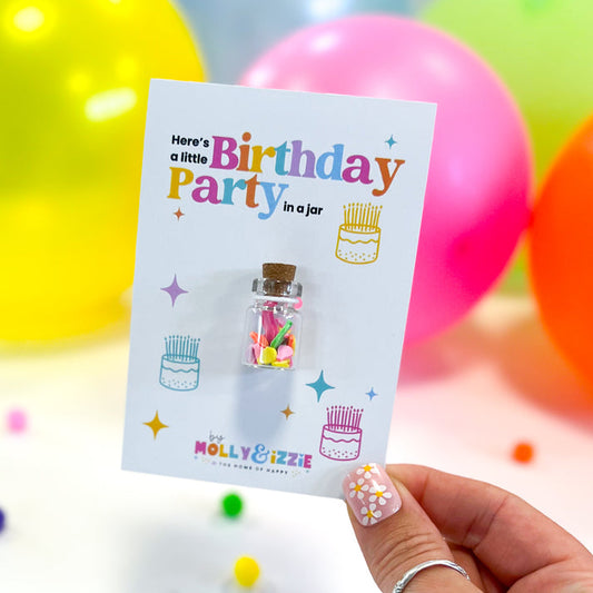 Birthday party in a jar by Molly & izzie